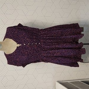 Free People One Fine Day Purple Floral Mini Dress Size Medium